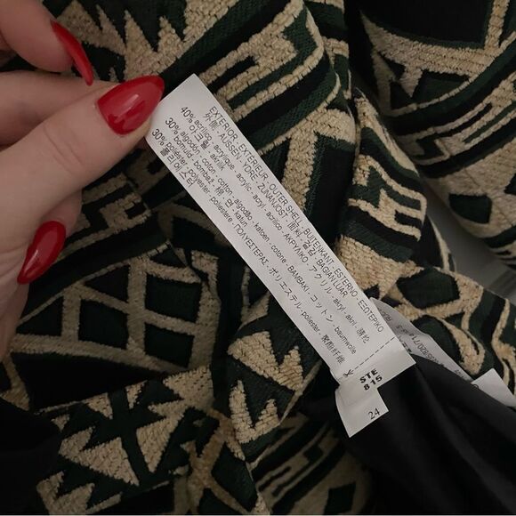 Zara Basic Tribal Print Longline Wrap Tie Coat Jacket Womens Size XS/S - Picture 7 of 8